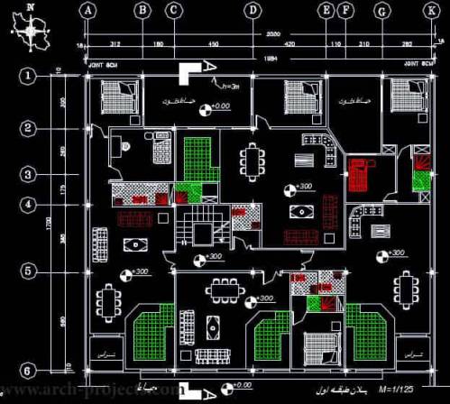 دانلود پلان ساختمان مسکونی و ویلای